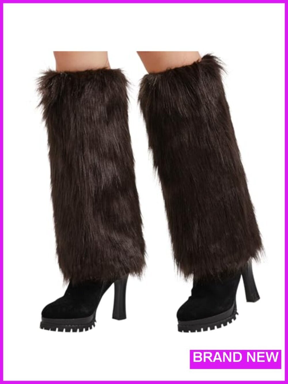 Faux Fur Leg Warmers Winter Boot Cuffs Women Over Knee High Boot Toppers